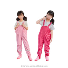 high-end cute OEM children rain pants light weight outdoor PU kids waterproof trousers